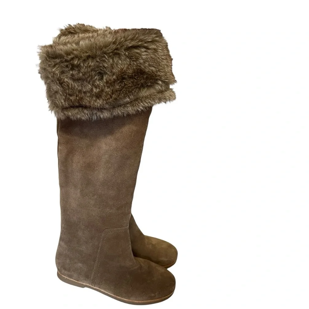 Sam Edelman | S-Orlando Knee High Faux Fur Suede Leather‎ Boots 7